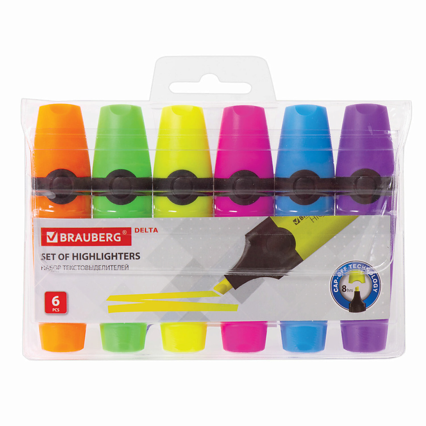 Изображение товара BRAUBERG Набор текстовыделителей "DELTA", 6 шт
