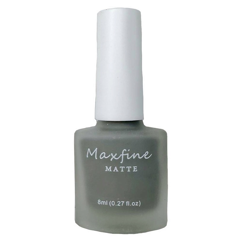 Изображение товара MAXFINE Лак для ногтей матовый серый быстро сохнет и держится до 7 дней