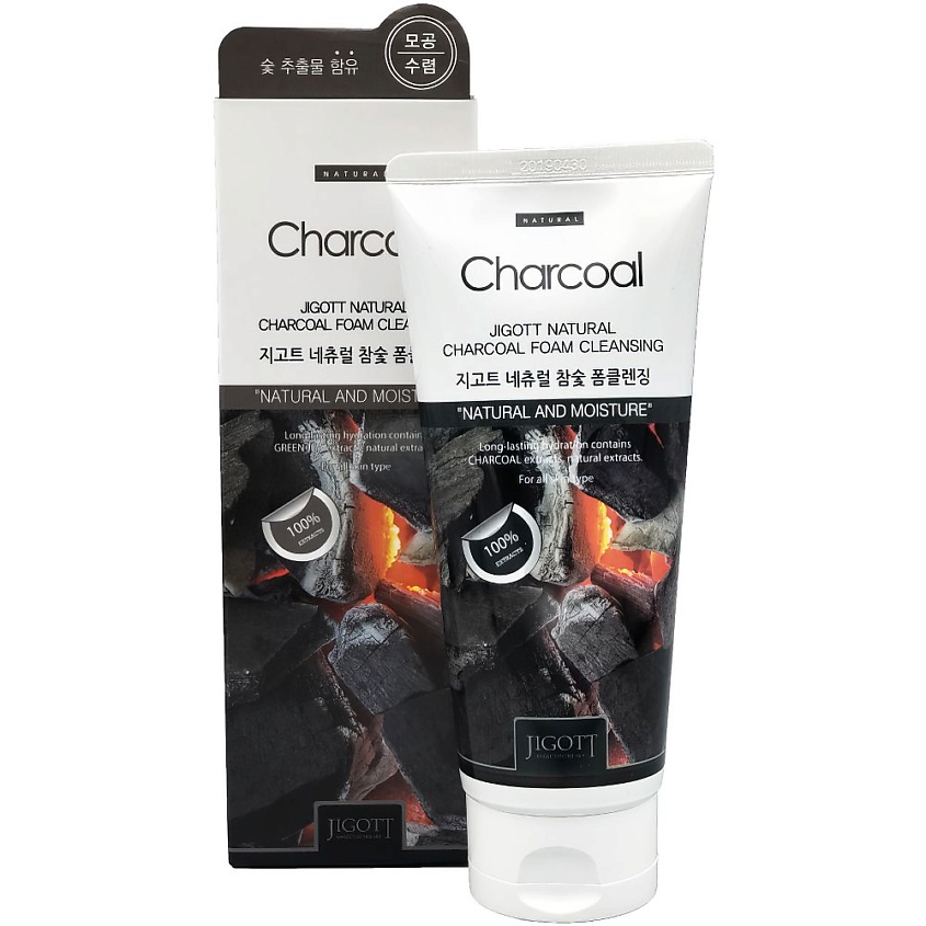 Изображение товара JIGOTT Пенка для умывания с экстрактом древесного угля, 180 мл
