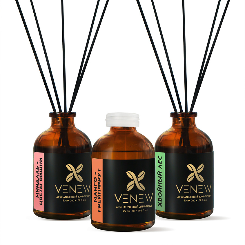 Изображение товара Набор диффузоров для дома VENEW 3 шт по 50 мл с натуральным ароматом