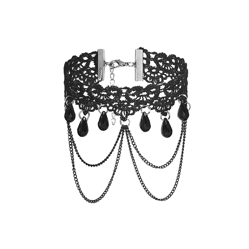 Изображение товара NOTHING BUT LOVE Чокер в готическом стиле "Камни и Цепи", Черный