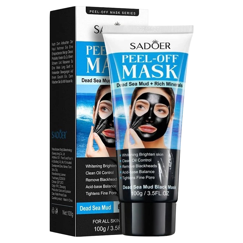 Изображение товара SADOER Маска для лица отшелушивающая с глиной Мертвого моря и минералами, 100 гр.