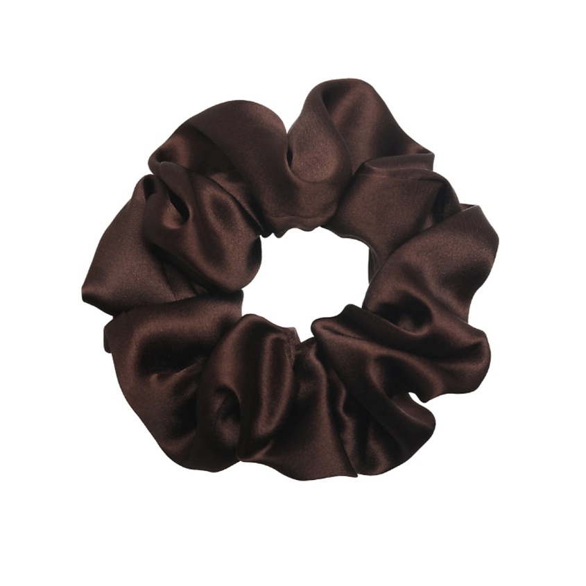 Изображение товара Широкая шёлковая резинка для волос 8 HORAS OF SILK Chocolate натуральный шелк