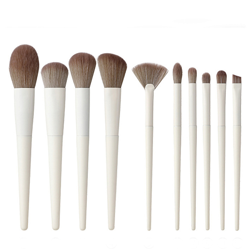 Изображение товара AMAM Набор кистей для макияжа профессиональный с косметичкой, Белый 10 штук