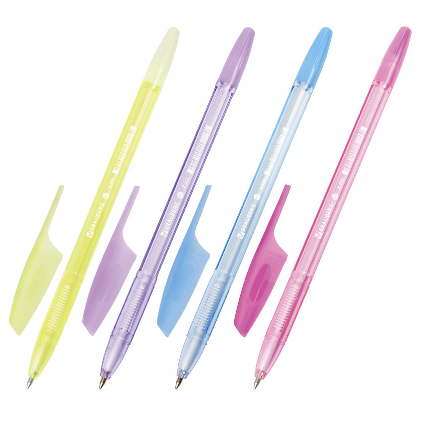 Изображение товара Набор шариковых ручек X-333 Pastel BRAUBERG с синими чернилами