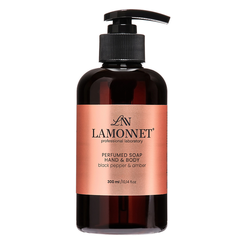 Изображение товара LAMONNET Жидкое мыло для рук и тела парфюмированное. Черный перец и амбра, 300 мл