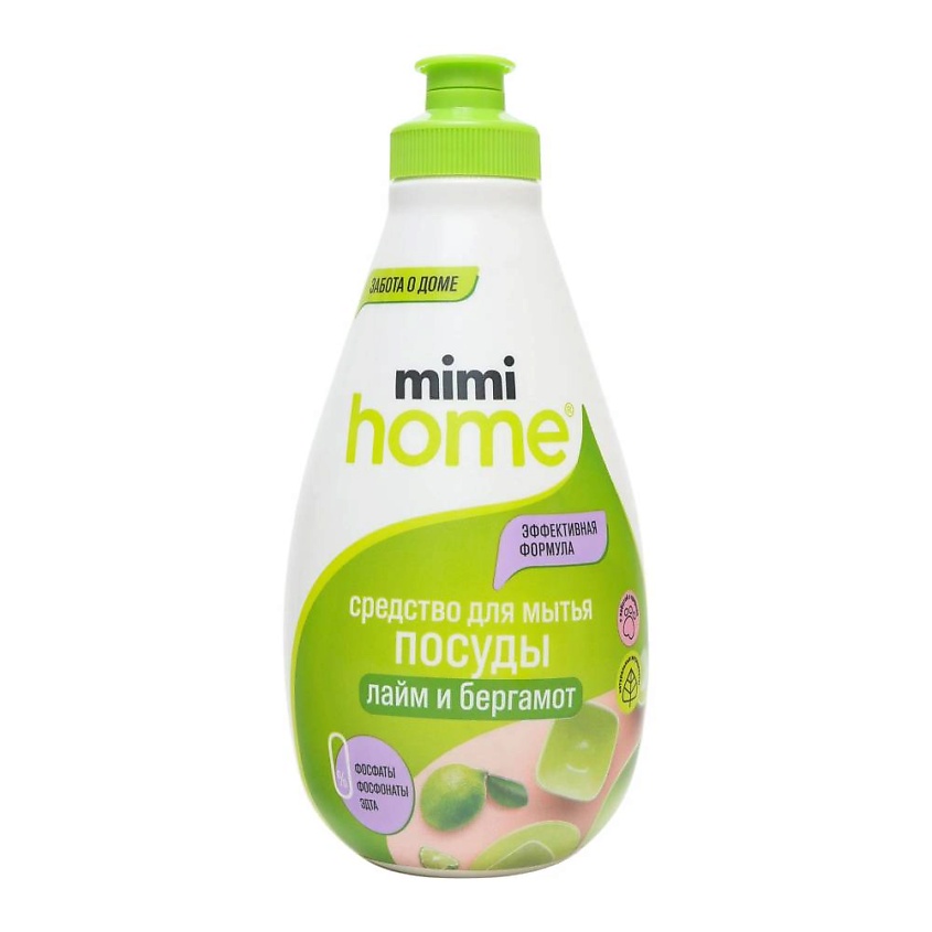 Изображение товара MIMI HOME Средство для мытья посуды Лайм и бергамот, 370 мл