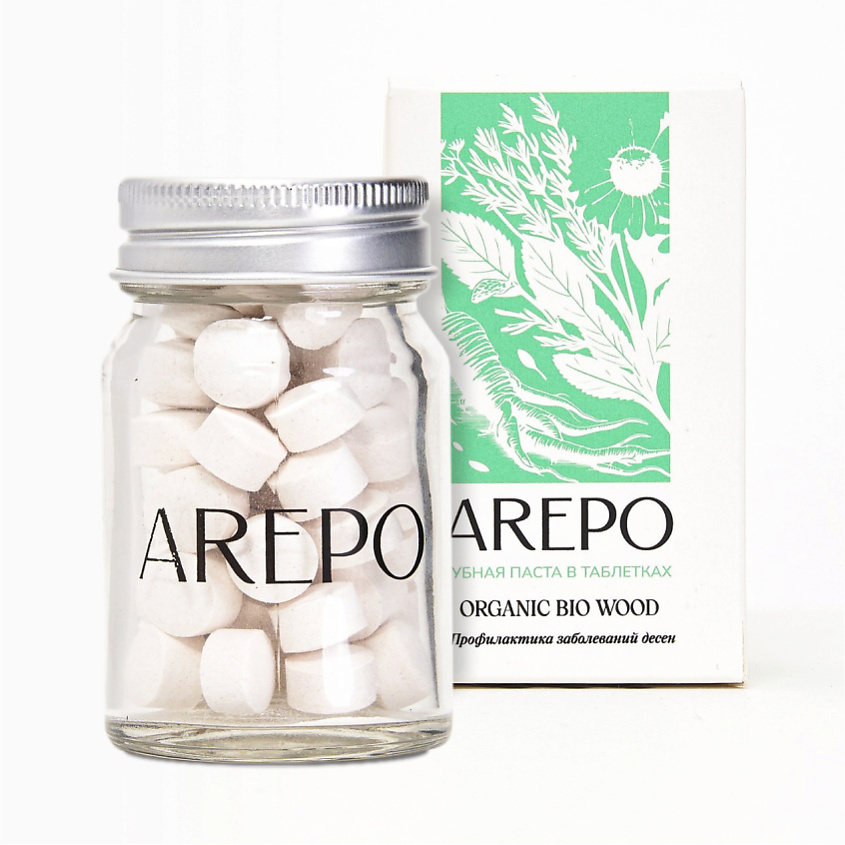 Изображение товара AREPO Зубная паста в таблетках ORGANIC BIO WOOD, 55 шт.