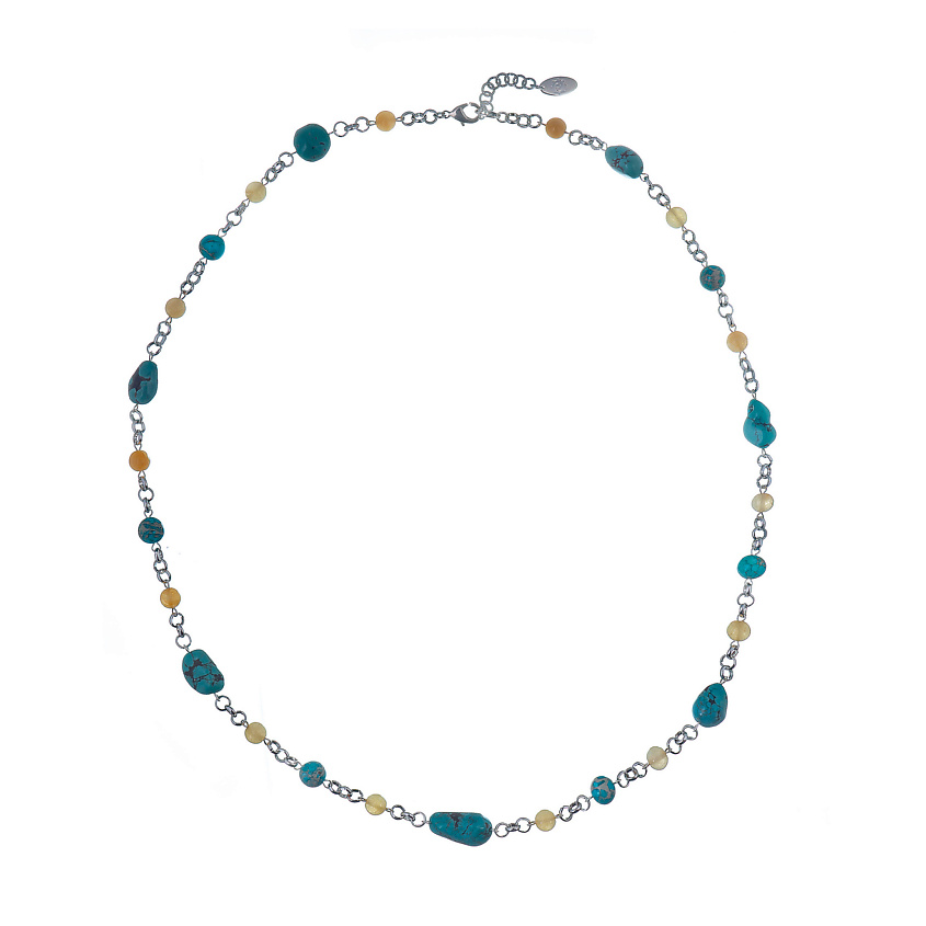 Изображение товара LANZEROTTI Колье, Коллекция Atlantide, с яшмой, бирюзой и жадом, Голубой