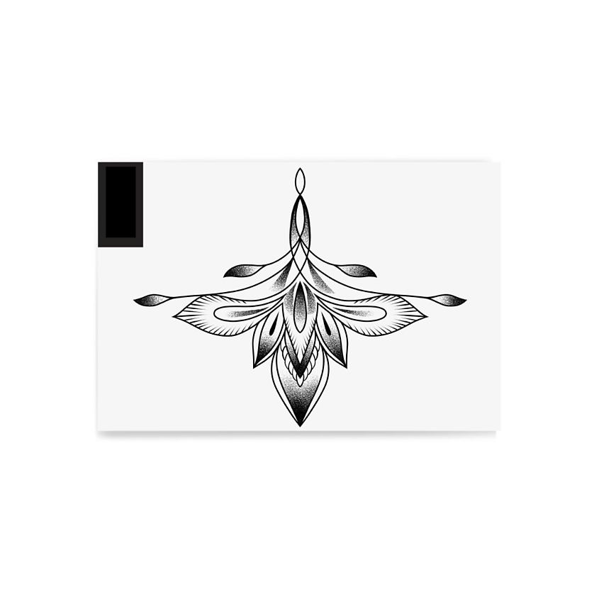 Изображение товара PRINT FACTORY Переводная Временная Татуировка Под Грудь - Лотос, 1 шт.