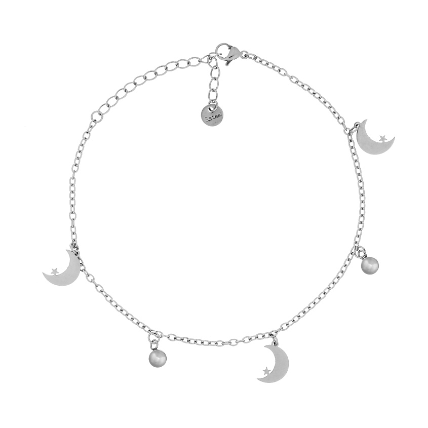 Изображение товара FOROSTINA.K Браслет на ногу Crescent, цвет: Серебряный, размер: 25