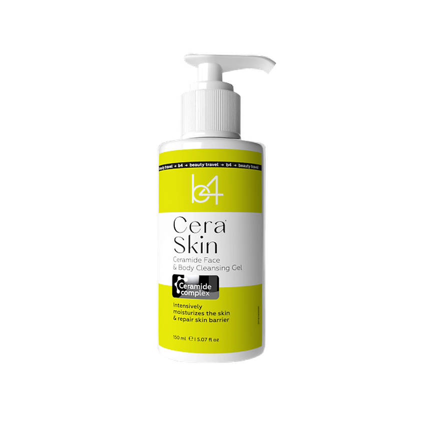 Изображение товара Б4 Очищающий гель для лица и тела c церамидами 150 мл для сухой чувствительной кожи