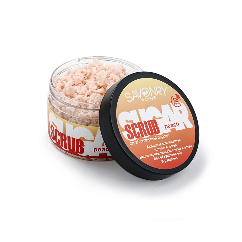 Изображение товара SAVONRY Сахарный скраб для тела Персик 300 гр натуральный уход за кожей