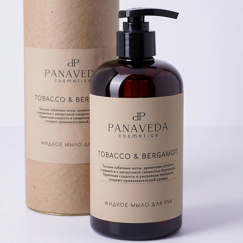 Изображение товара Жидкое мыло для рук PANAVEDA Tobacco & Bergamot 500 мл натуральное уходовое средство