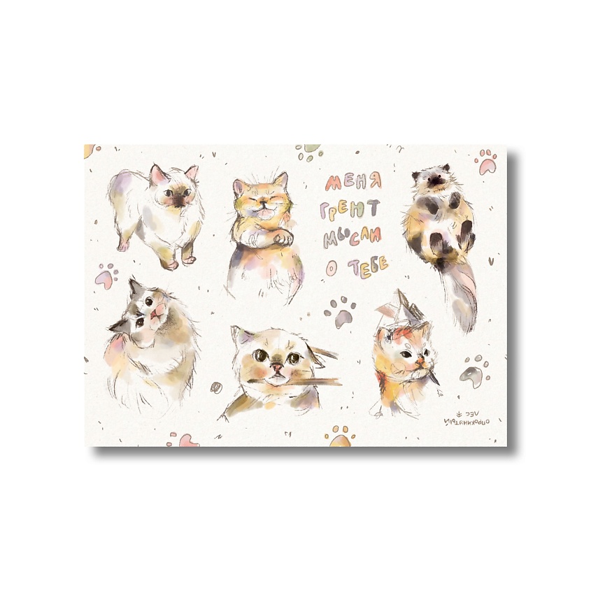 Изображение товара ОПРОКИНУТЫЙ ЛЕС Стикеры 'котики', 1 шт