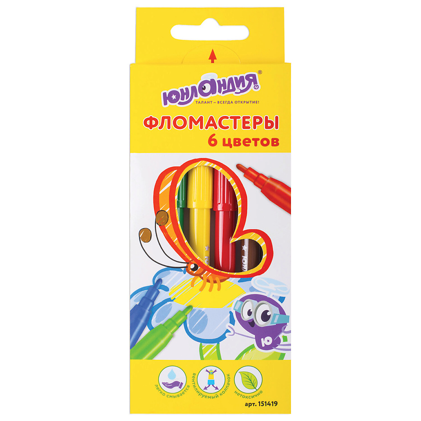 Изображение товара ЮНЛАНДИЯ Фломастеры Экзотика, 6 шт.