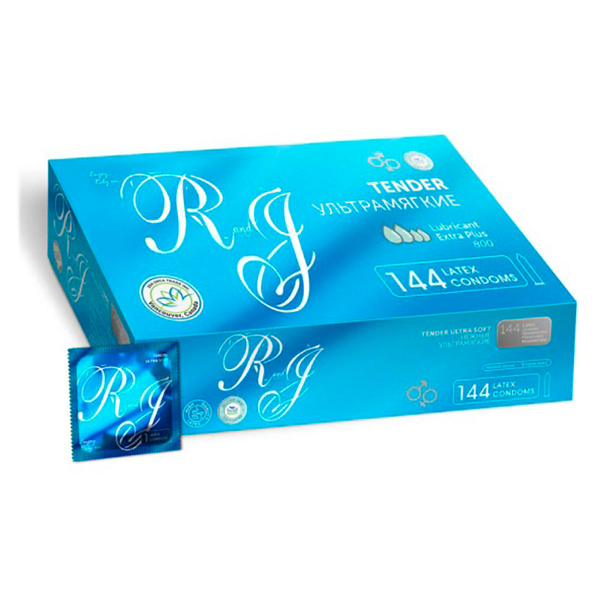 Изображение товара R AND J Ультрамягкие презервативы, 144 шт. мягкий латекс с силиконовой смазкой
