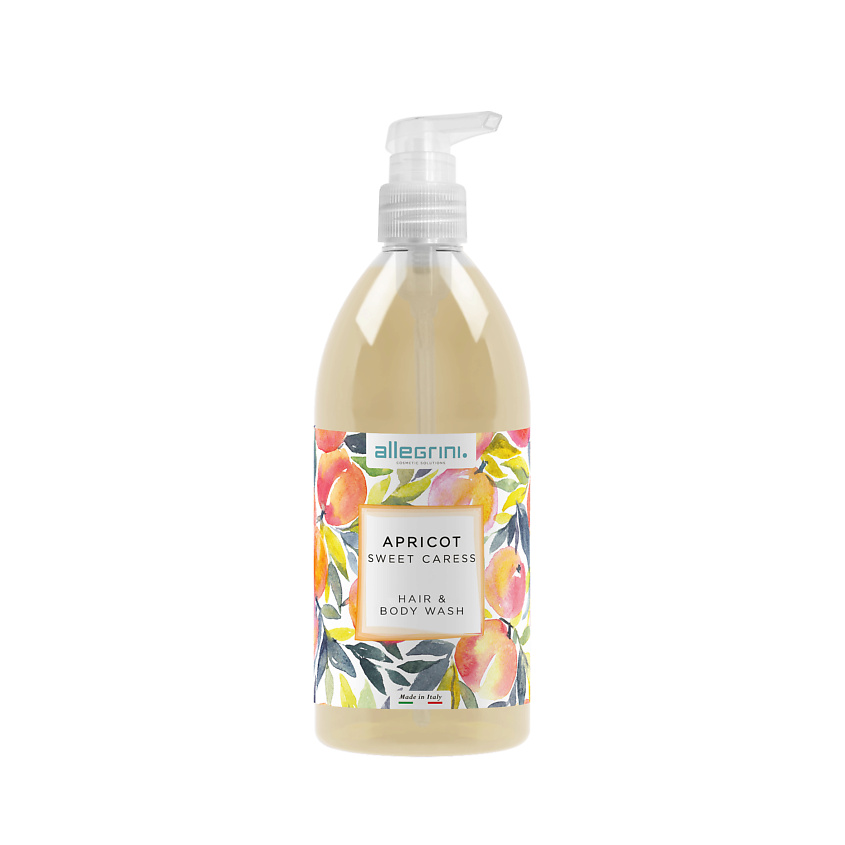 Изображение товара ALLEGRINI. Гель для душа и шампунь с протеинами молока APRICOT, 500 мл