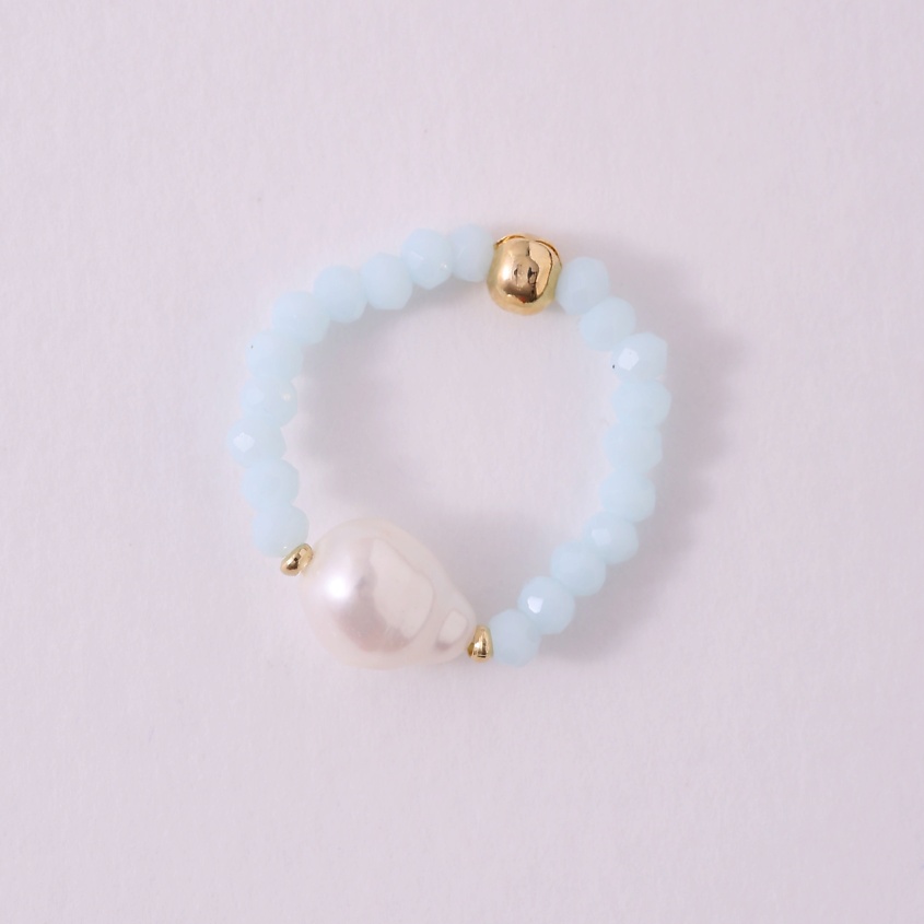 Изображение товара VELTOM Кольцо с жемчужиной, цвет: Голубой