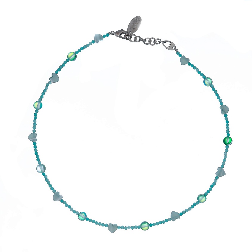 Изображение товара Колье Ispirazione из натуральных камней амазонит перламутр и хрусталь 43 см