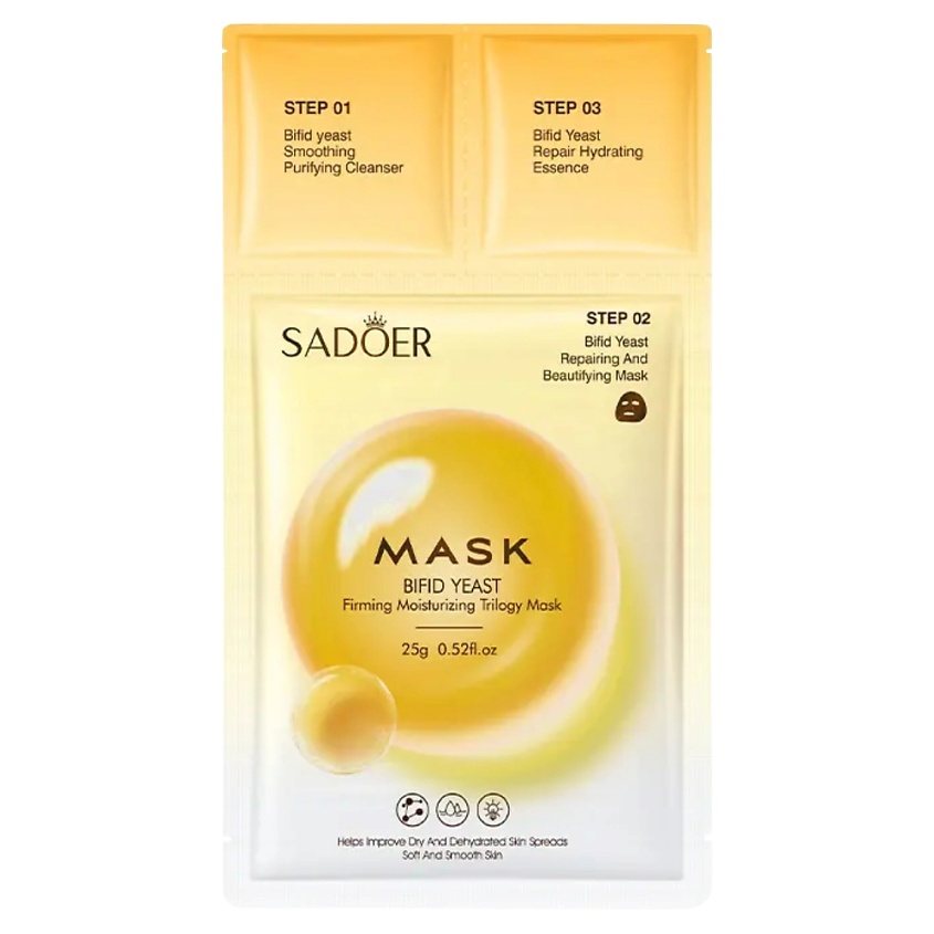 Изображение товара SADOER Маска для лица трехкомпонентная укрепляющая c бифидо-дрожжами, 25 гр.