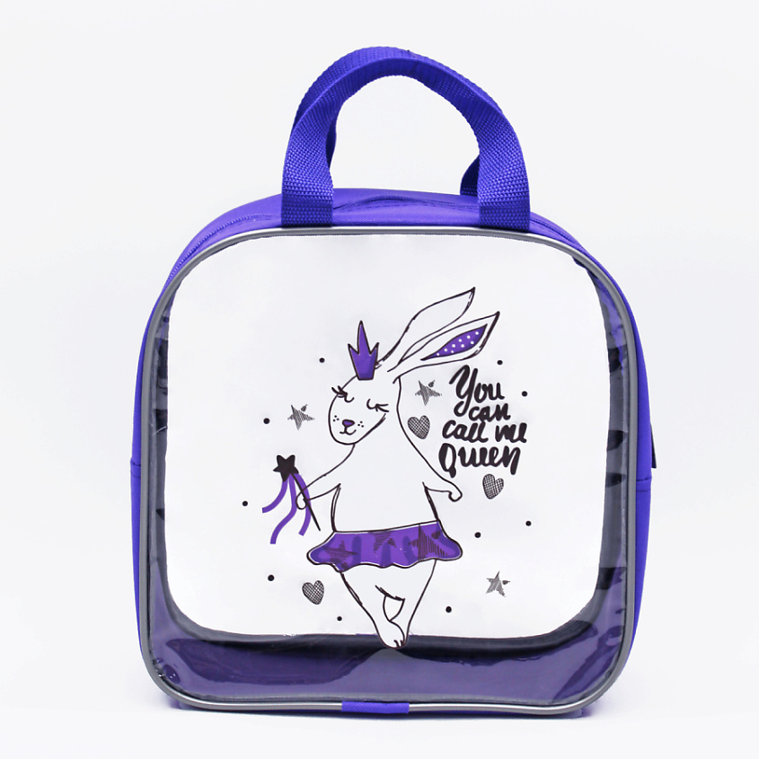 Изображение товара ALISSIROSSI Косметичка-сумка женская прозрачная из пленки "Зайка", Сиреневый