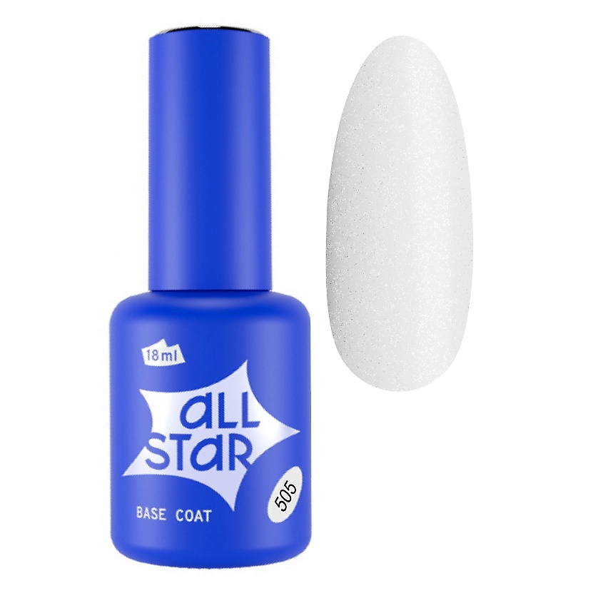 Изображение товара ALL STAR Бескислотная база Gloss Milk 18 мл с шиммером для гель-лаков