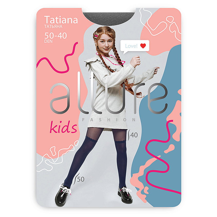 Изображение товара ALLURE Колготки детские Fashion 40/50 ден серые, размер 140-146