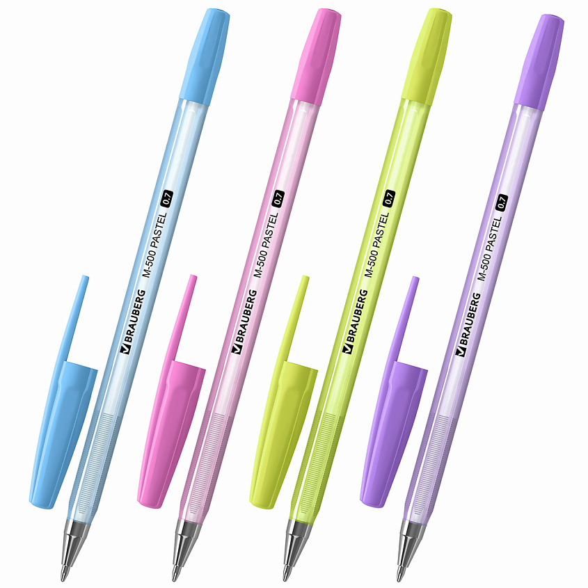 Изображение товара BRAUBERG Набор шариковых ручек M-500 Paste, линия письма 0,35 мм, Цвет чернил: синий.