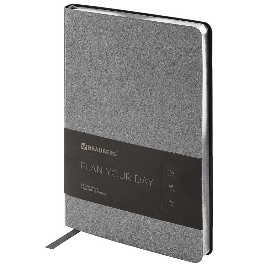 Изображение товара BRAUBERG Ежедневник недатированный А5 Metallic Серебряный