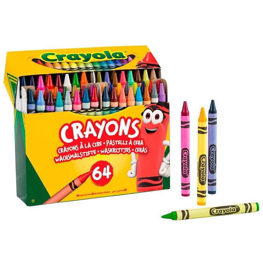 Изображение товара Восковые карандаши Crayola Crayons 64 шт - яркие и насыщенные оттенки для творчества