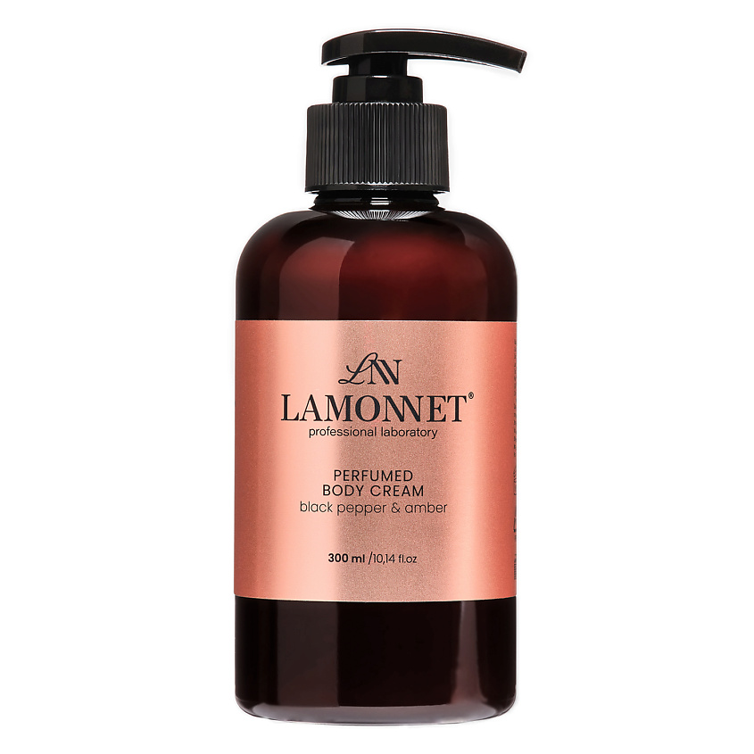 Изображение товара LAMONNET Крем для тела парфюмированный, увлажняющий и питательный. Черный перец и амбра, 300 мл