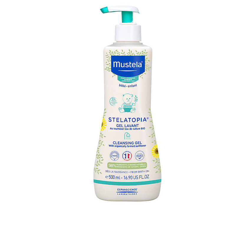 Изображение товара MUSTELA Деликатный гель для купания Stelatopia для сухой и атопической кожи, 500 мл
