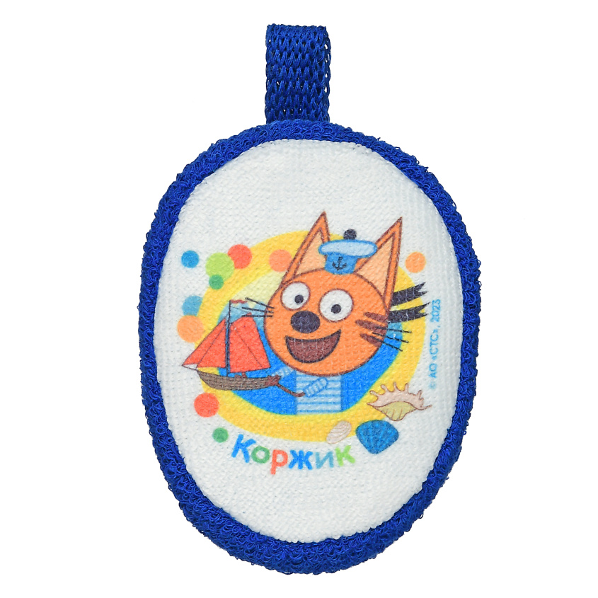 Изображение товара UVITON Мочалка Три кота Коржик детская для купания
