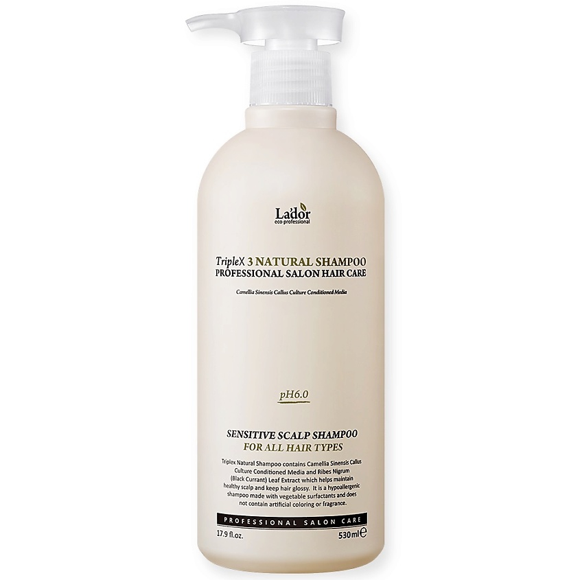 Изображение товара Шампунь LADOR TRIPLEX NATURAL SHAMPOO на основе натуральных ингредиентов 530 мл