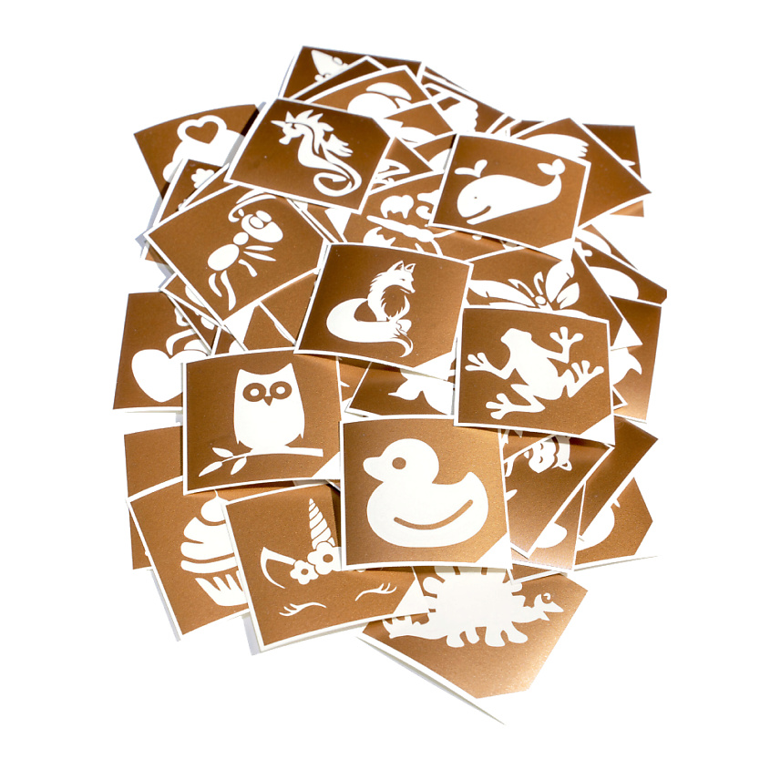 Изображение товара Набор трафаретов для блеск тату 48 шт безопасные временные татуировки