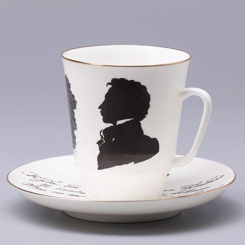 Изображение товара Кофейная чашка с блюдцем Русские писатели Пушкин Императорский фарфоровый завод 165 мл