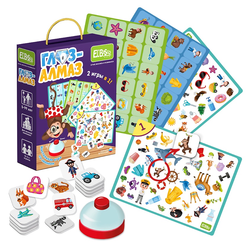 Изображение товара EL'BASCO Настольная игра со звонком "Глаз-Алмаз", 1 шт