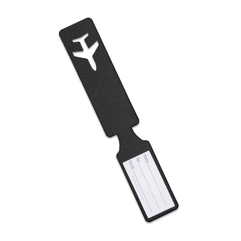 Изображение товара Бирка багажная из экокожи FLEXPOCKET для чемодана, рюкзака, сумки Черная