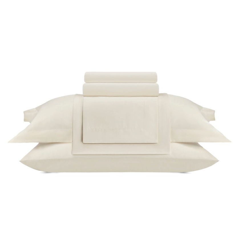 Изображение товара ARYA HOME COLLECTION Постельное белье Arya из Oднотонного Сатина Семейное 160x220 Кремовый, 1 шт