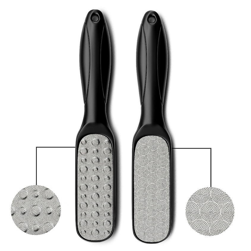 Изображение товара CHELAY Лазерная педикюрная терка пемза пилка для ног или пяток металлическая двухсторонняя, Черный