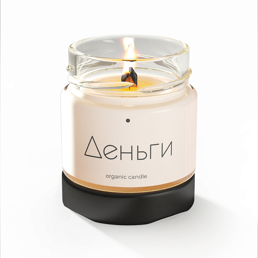 Изображение товара Ароматическая свеча Decorez Деньги из натурального воска с деревянным фитилем