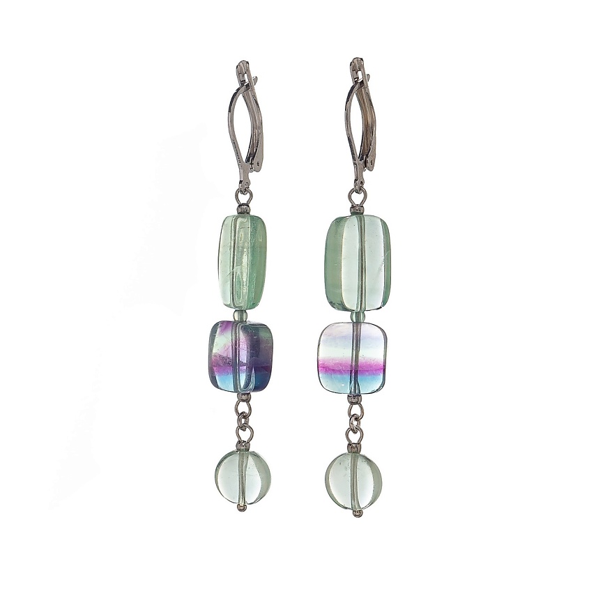 Изображение товара LANZEROTTI Серьги Ispirazione, флюорит, цвет: Зеленый, размер: 6