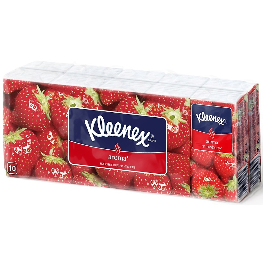 Изображение товара KLEENEX ВЕЛТИ Платочки бумажные ароматизированные Клубника, 10 шт.