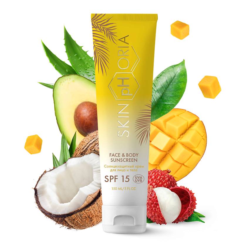 Изображение товара SKINPHORIA Солнцезащитный крем для лица и тела SPF15 Face & Body Sunscreen, 150 мл
