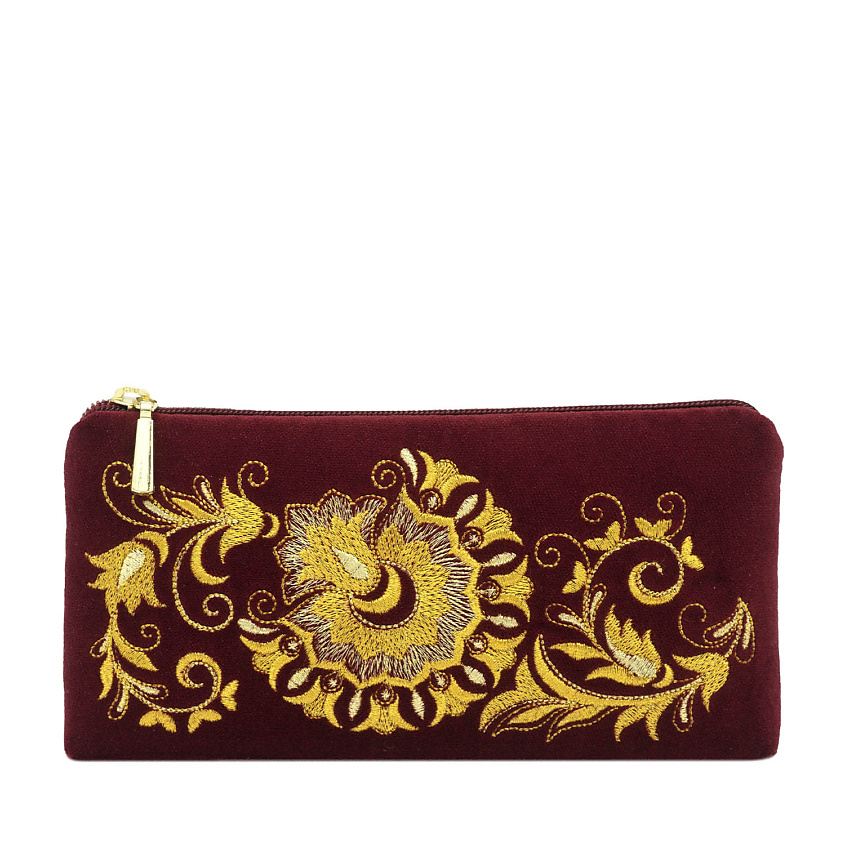 Изображение товара Бархатный очечник ТОРЖОКСКИЕ ЗОЛОТОШВЕИ модель 249-1 бордовый с вышивкой