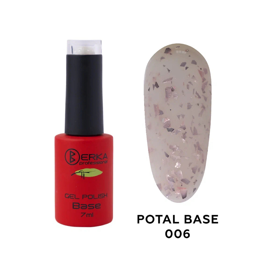 Изображение товара BERKA Potal Base 006 базовое покрытие с поталью пастельных тонов для гель-лаков
