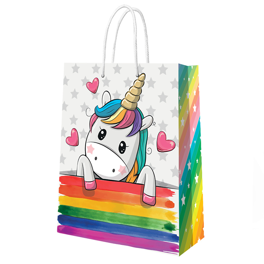 Изображение товара ND PLAY Пакет подарочный большой Единорог (белый), 335*406*155 мм, Белый
