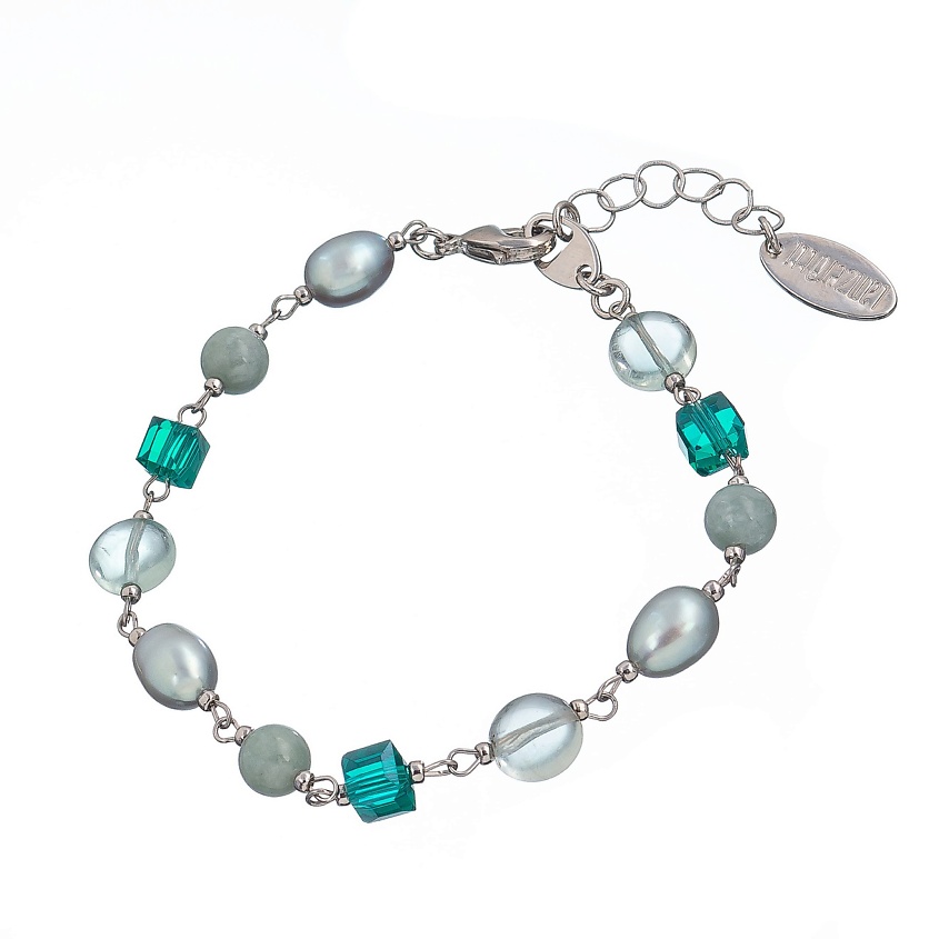 Изображение товара Женский браслет Lanzerotti Ispirazione с флюоритом и жемчугом 22 см