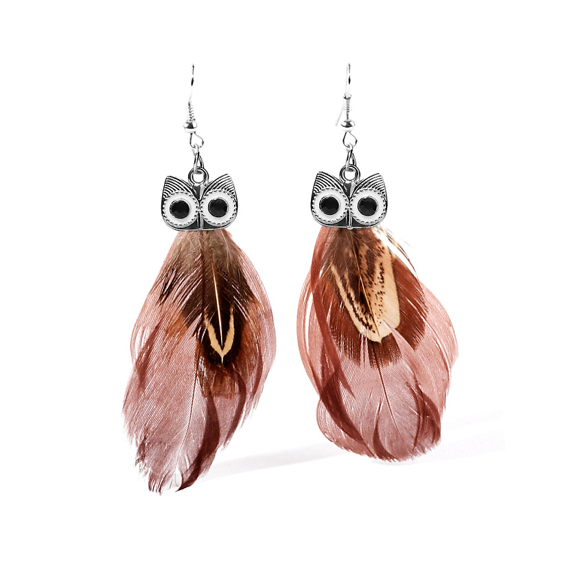 Изображение товара Женские серьги NOTHING BUT LOVE с совой и перьями для стильного образа